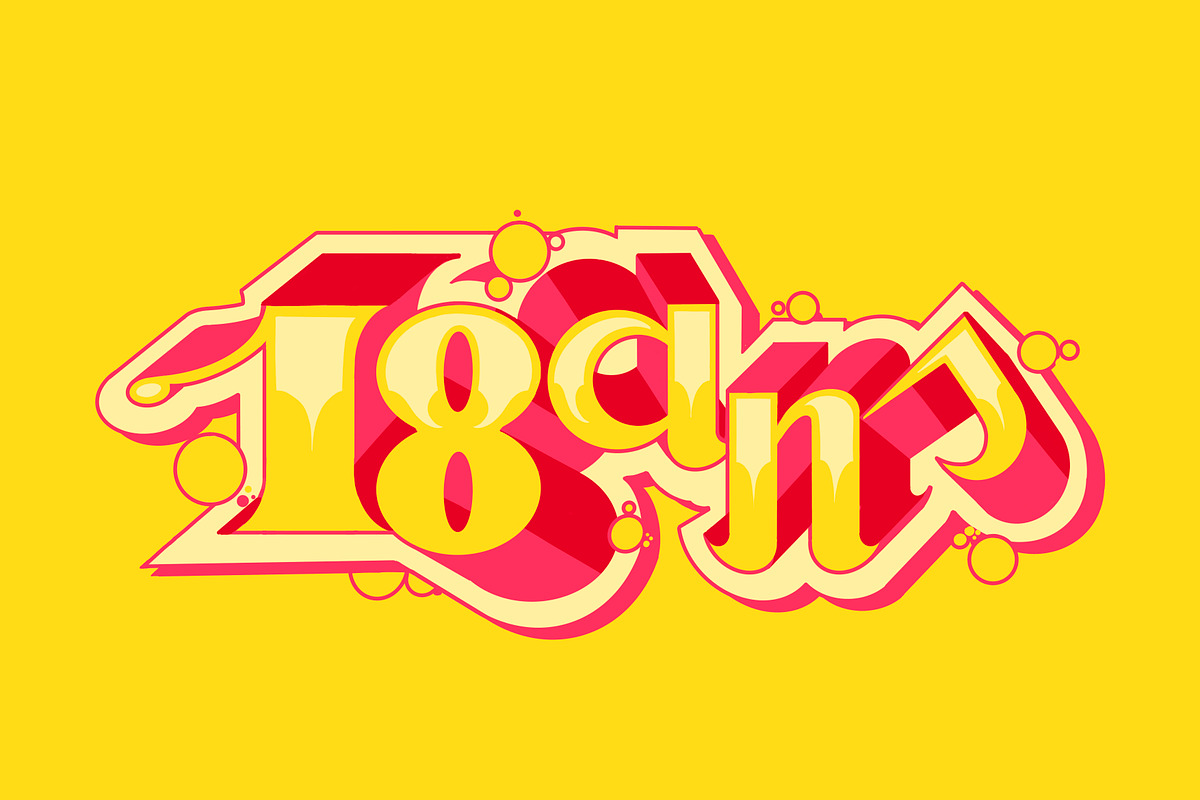 18 ans - Lettering, a Decorative Illustration by Guillaume Laserson (Photo 4 of 4)