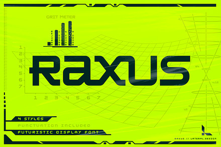 Raxus - Futuristic Font