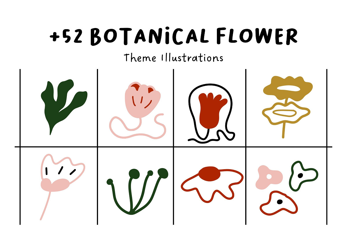 52+ Unique Botanical Flower Set, a Decorative Illustration by The Journey Atelier (Photo 1 of 10)