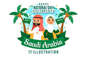 17 Saudi Arabia National Day Vector, an Object Illustration by denayunebgt