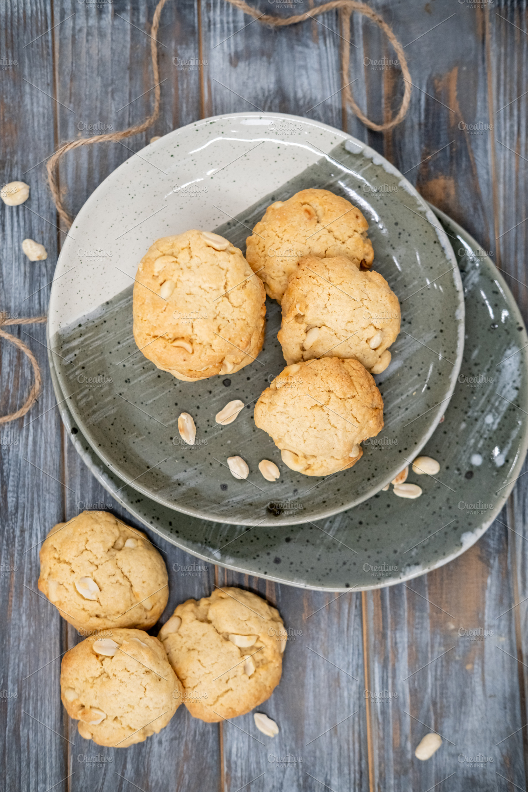 Cookies plate home pastry baked biscuits peanut, a Food & Drink Photo by Photo Drive Studio