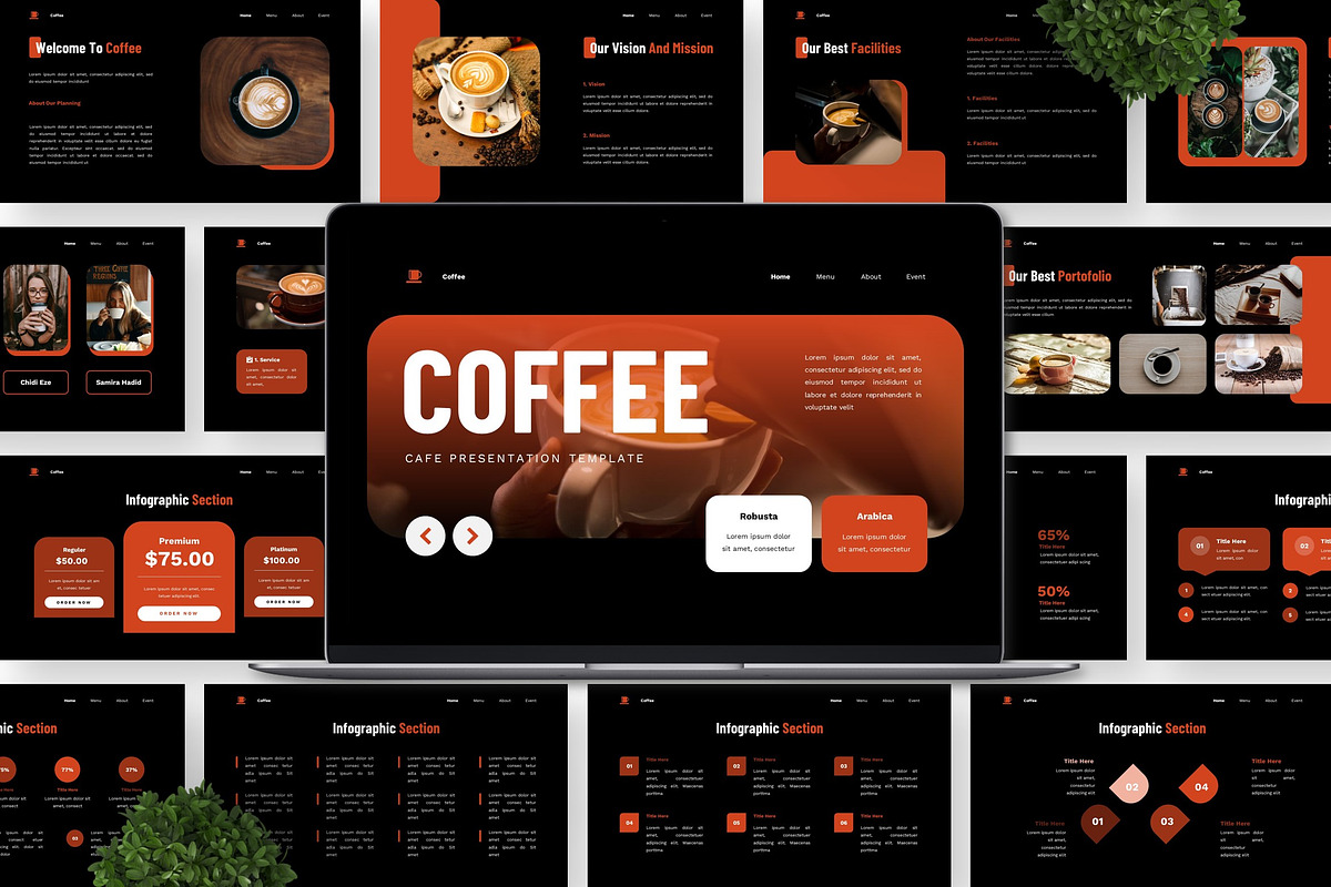 Coffee - Cafe Google Slide Templates, a Presentation Template by Deepslide Studio (Photo 3 of 6)