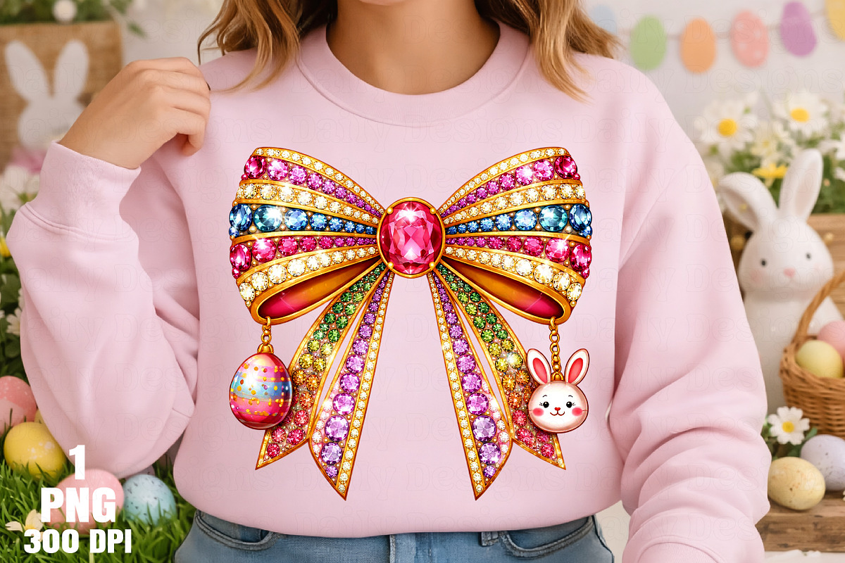 Rhinestone Easter Coquette Bow Png, an Illustration by Daily.Designs (Photo 2 of 5)