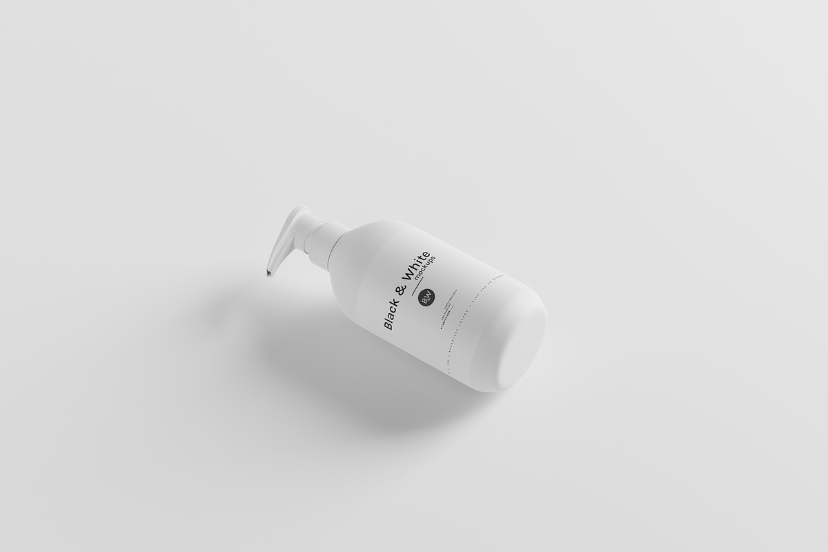 Black & White Mockups - Pump Bottles, a Packaging Mockup by pmvch (Photo 98 of 160)