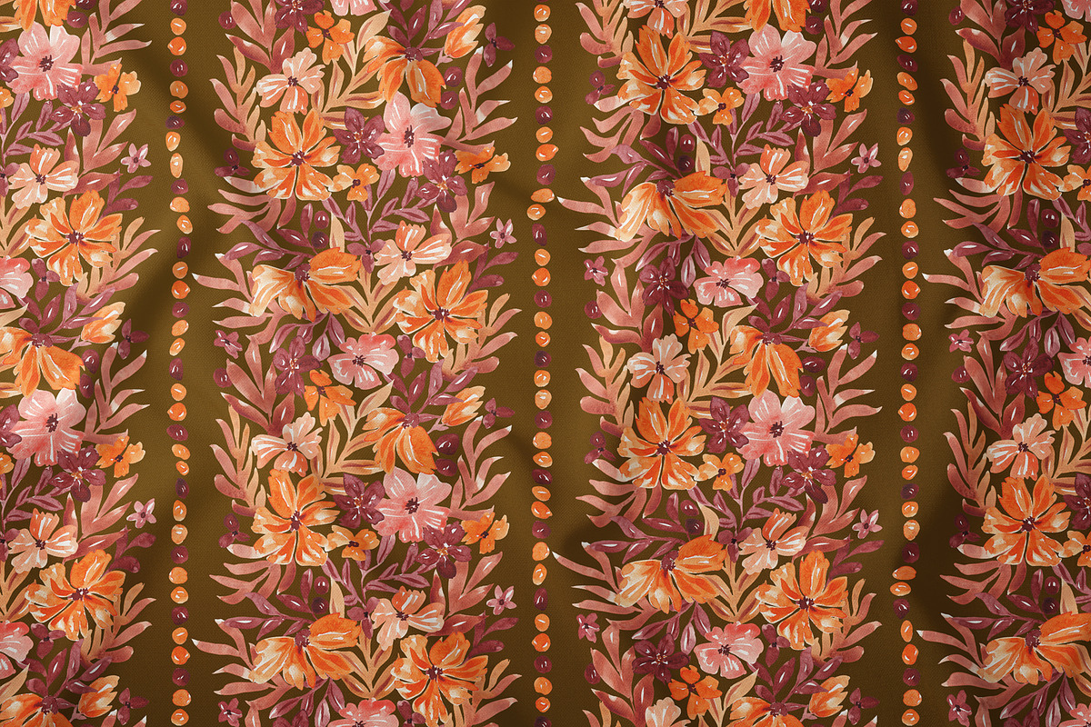 Vertical Fall Flora Seamless pattern, a Pattern Graphic by SirenaArt (Photo 9 of 16)