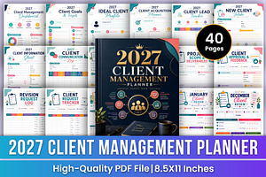 2027 Client Management Planner | CRM, a Stationery Template by Mustafiz