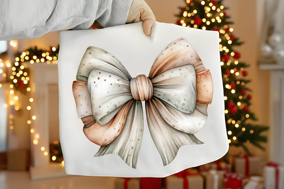 Watercolor Neutral Christmas Clipart, an Illustration by Canvas Craft (Photo 5 of 6)
