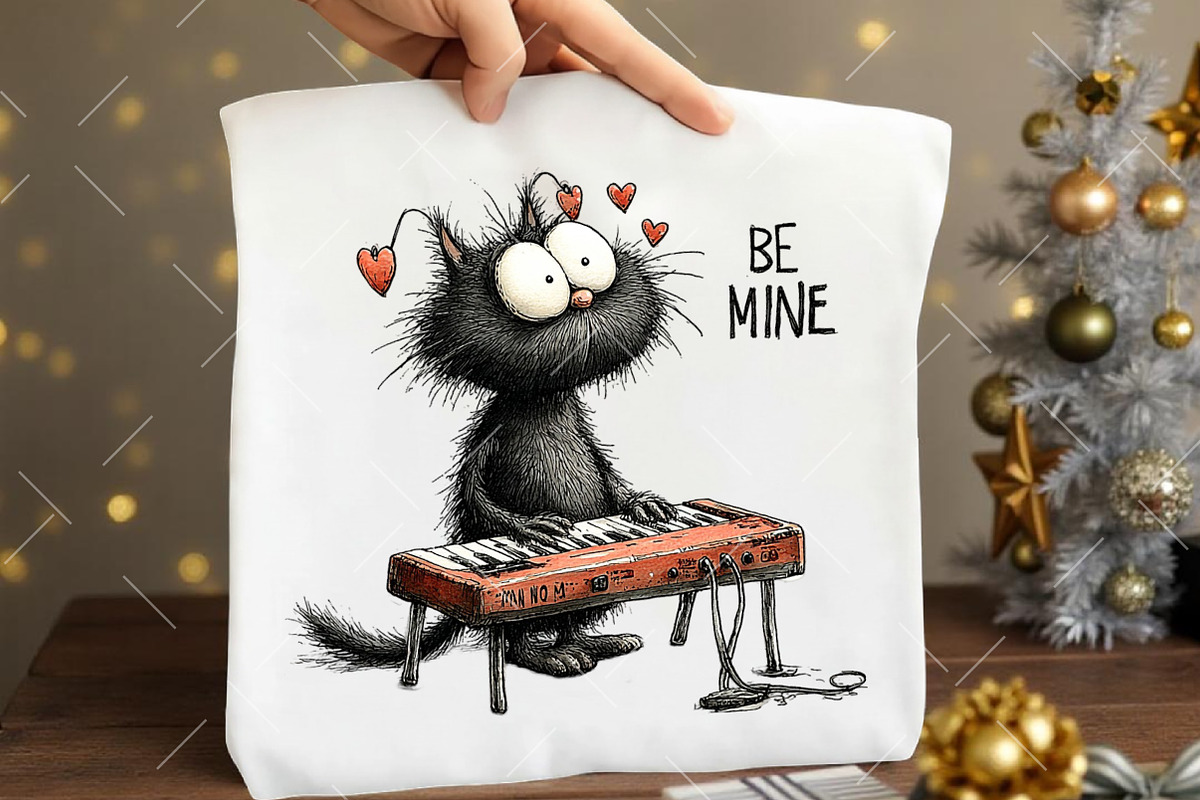 Quirky Valentine Black Cat Clipart, an Illustration by OK Design (Photo 6 of 6)