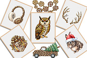 Leopard Print Christmas Clipart PNG, an Illustration by Creative Art (Thumbnail 5 of 9)