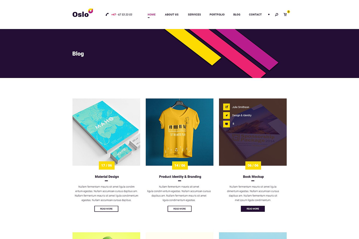 Oslo - Material Design PSD Website, a Websites & App Template by Milo Studio (Photo 10 of 13)