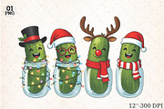Christmas Pickles Clipart PNG, an Illustration by Libby Wishes (Thumbnail 1 of 5)