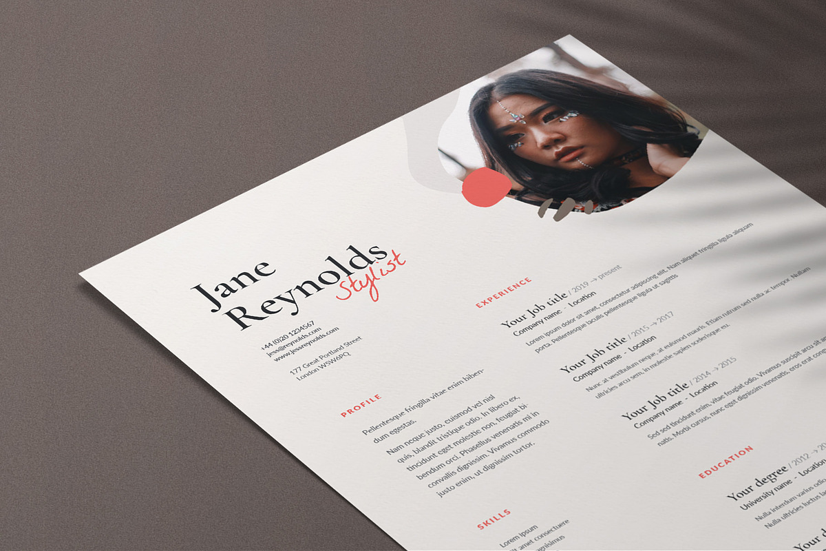 Jane | CV / resume template, a Resume Template by CV house (Photo 2 of 9)