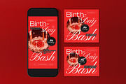 Red White Birthday Bash Flyer Set, a Flyer Template by graphicook (Thumbnail 3 of 3)