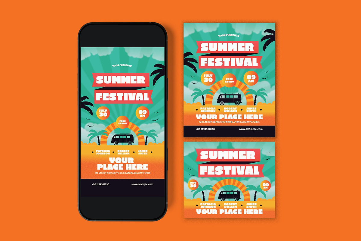 Summer Festival Flyer, a Flyer Template by graphicook (Photo 3 of 3)