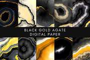 30 Watercolor Black Gold Agate, a Background Graphic by UniqueMe (Thumbnail 6 of 11)