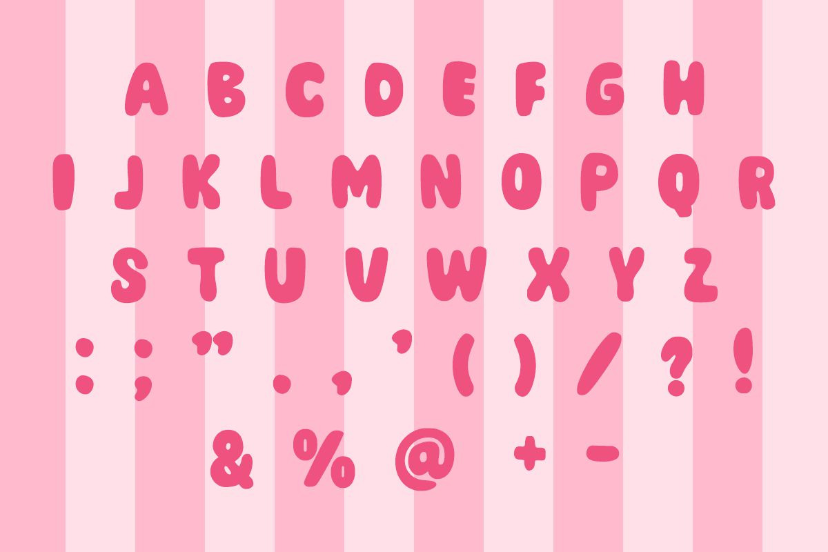 Barbie Love Font, a Font by Fourteen Letter (Photo 4 of 6)