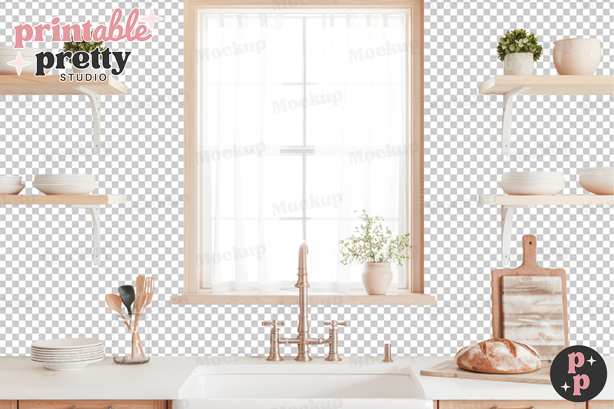 Kitchen PSD Wallpaper Mockup, a Product Mockup by Printable Pretty Studio (Photo 5 of 6)