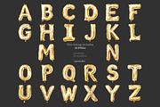 Gold Foil Alphabet Balloon Letters, a Decorative Illustration by GlamArtZhanna (Thumbnail 4 of 5)