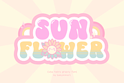Sunflower Retro Groovy Font, a Handwritten Font by Babymimiart (Thumbnail 1 of 9)
