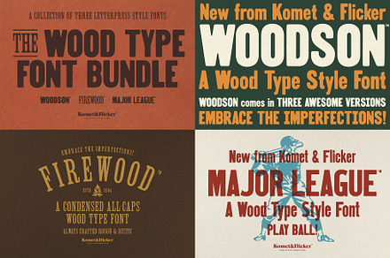 The Wood Type Font Bundle