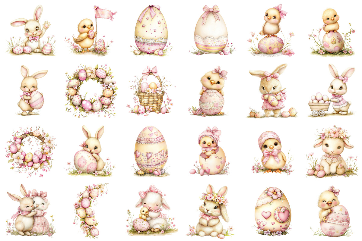 Whimsical Easter Clipart, an Illustration by designcity5 (Photo 2 of 5)