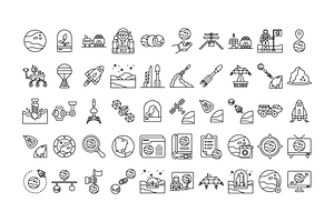 250 Mars Exploration Icons