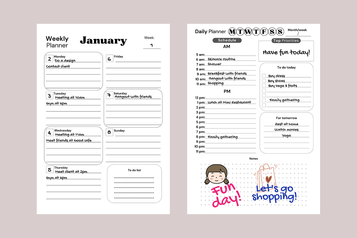Planner / Journal Templates, a Templates & Theme by EffahArt (Photo 5 of 7)