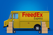 Mock-up Post Office Truck, a Product Mockup by rogeriomarcos (Thumbnail 5 of 8)