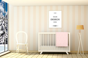 Abstract cozy children's room