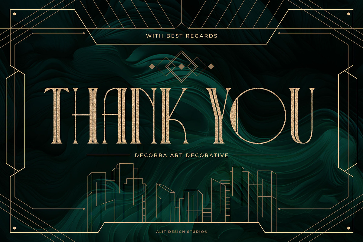 Decobra Art Deco Font, a Serif Font by alit design (Photo 17 of 17)