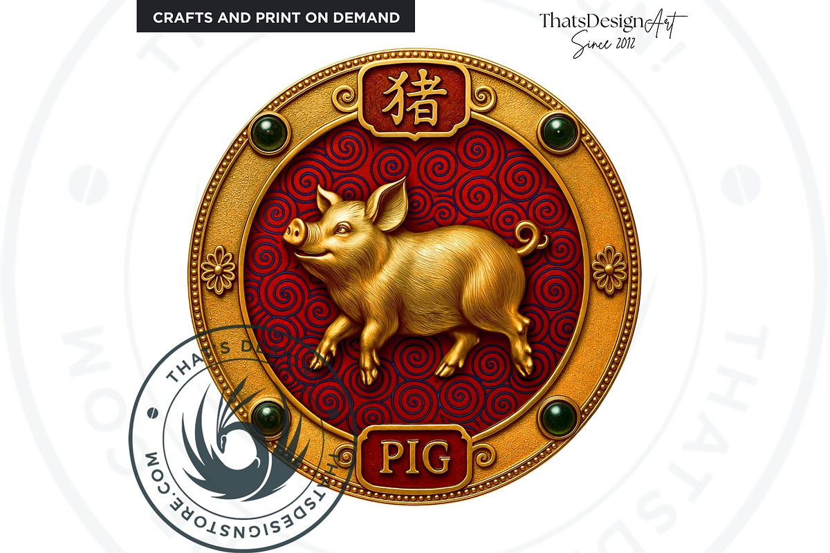 Chinese zodiac Clipart set V2, a Decorative Illustration by ThatsDesignArt (Photo 5 of 10)