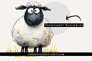 Cute Sheep PNG Clipart Set, an Animal Illustration by Geniecreativestudio (Thumbnail 2 of 9)