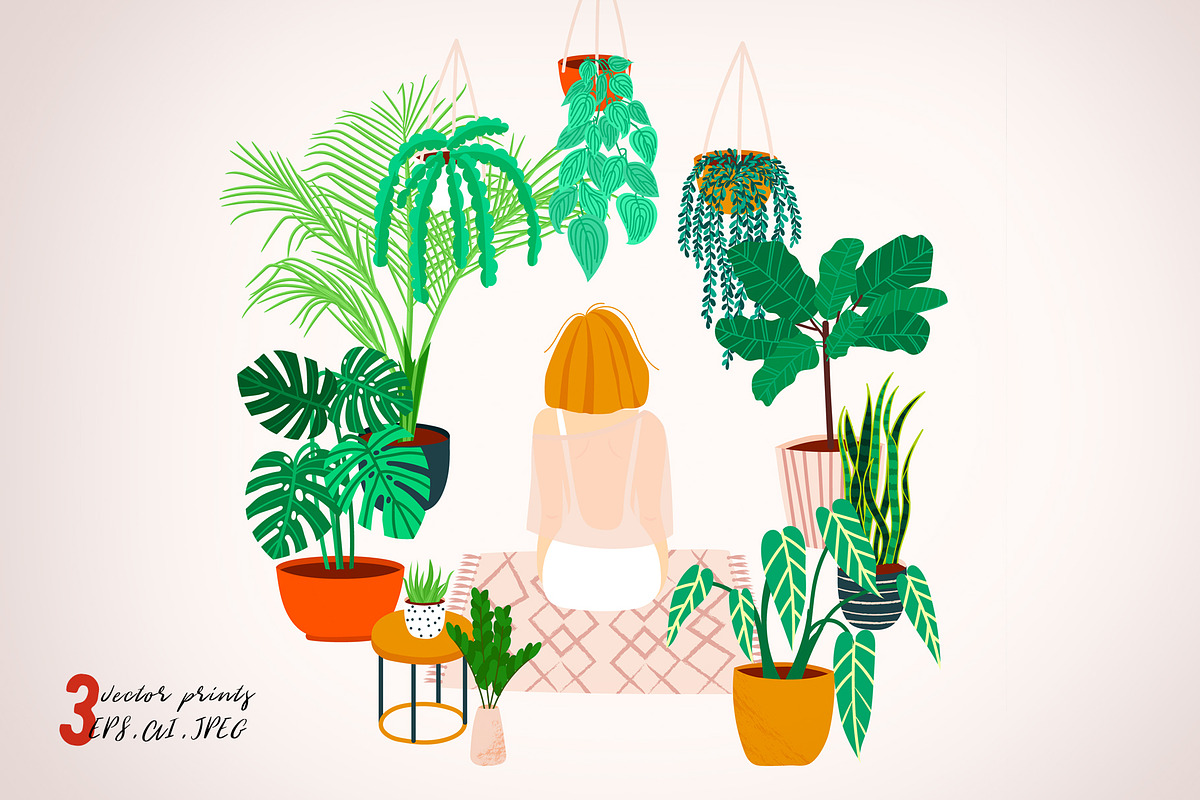 House plants print. Crazy plant lady, a Decorative Illustration by WalnutBird (Photo 3 of 3)