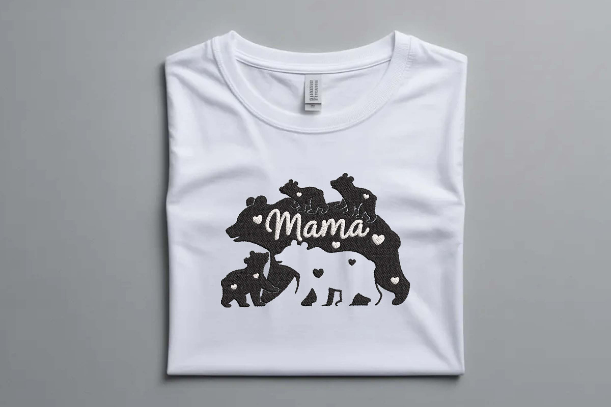 Mama Bear and Cubs Embroidery Design, an Illustration by Purpose Ekbal (Photo 2 of 3)