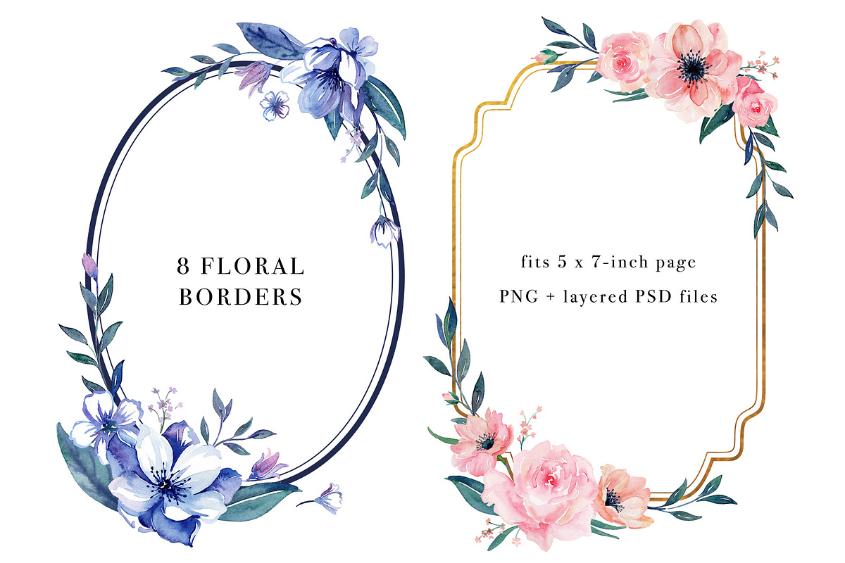 Sale- Floral Borders Design Set, an Illustration by Art by Lin (Photo 4 of 7)