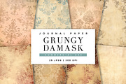 Vintage Grungy Damask Digital Paper, a Background Graphic by BusyDaydesign (Thumbnail 1 of 9)