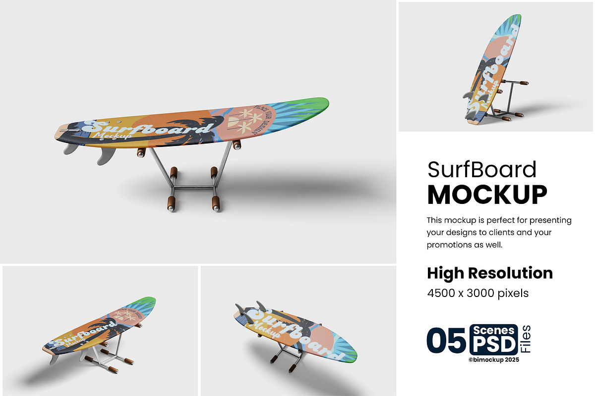 Surfboard Mockup, a Product Mockup by bimockup (Photo 1 of 6)