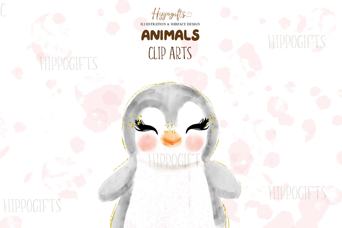 Watercolor animals cliparts, an Animal Illustration by TheHappyGiftArt (Photo 6 of 6)
