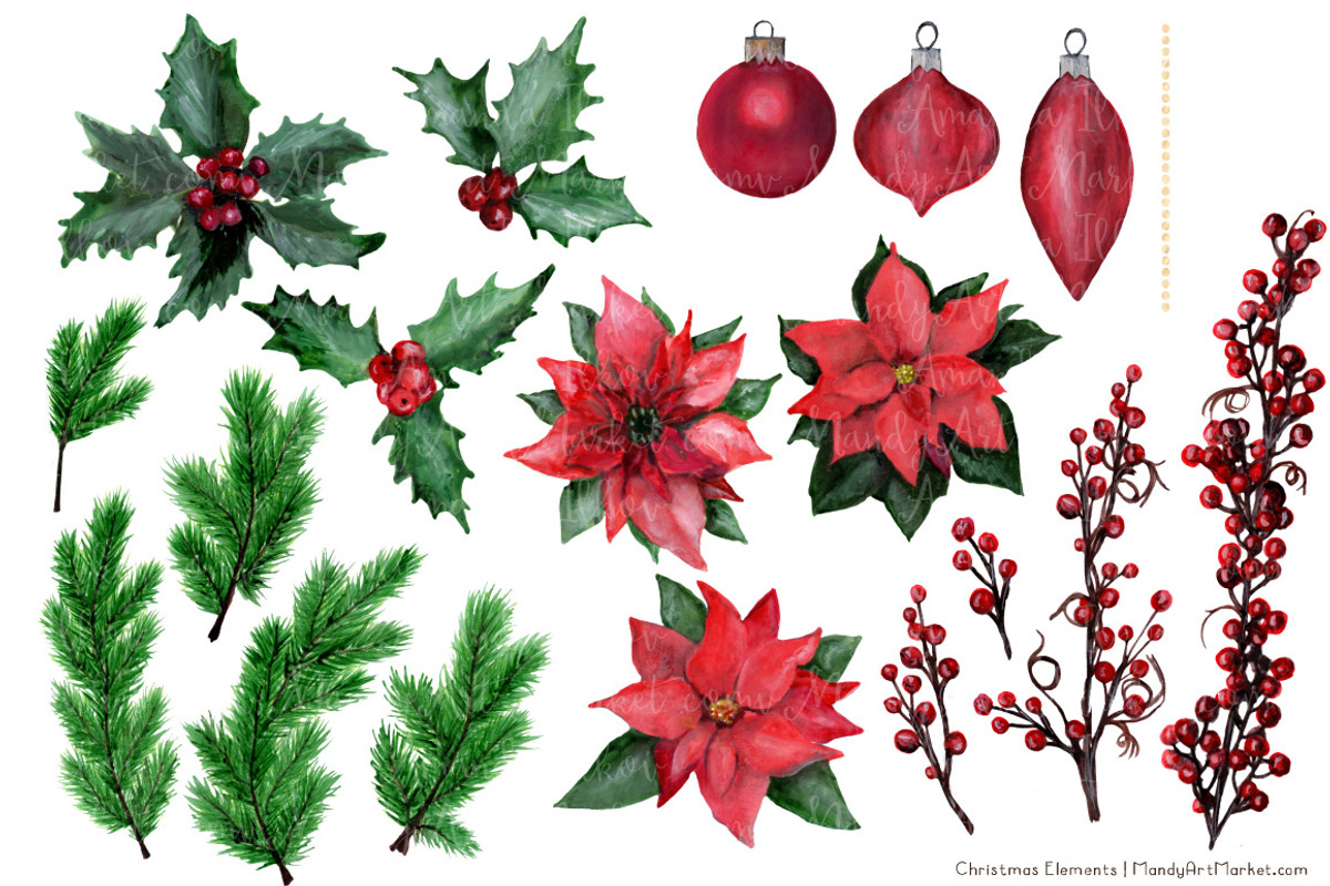 Watercolor Christmas Collection, an Illustration by Amanda Ilkov (Photo 4 of 4)