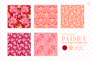 Blooming Paisley Seamless Pattern