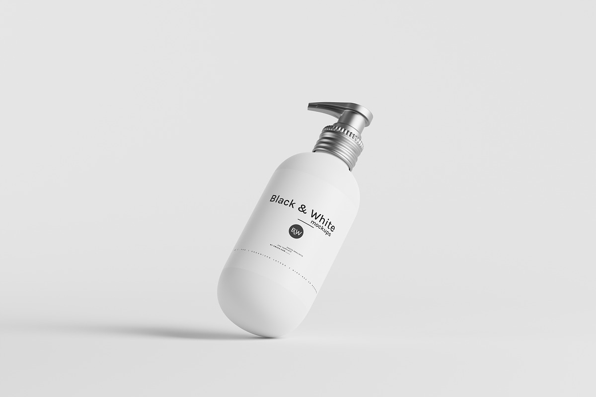 Black & White Mockups - Pump Bottles, a Packaging Mockup by pmvch (Photo 84 of 160)