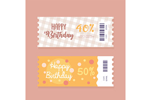 birthday gift coupon, an Illustration by studiogstock