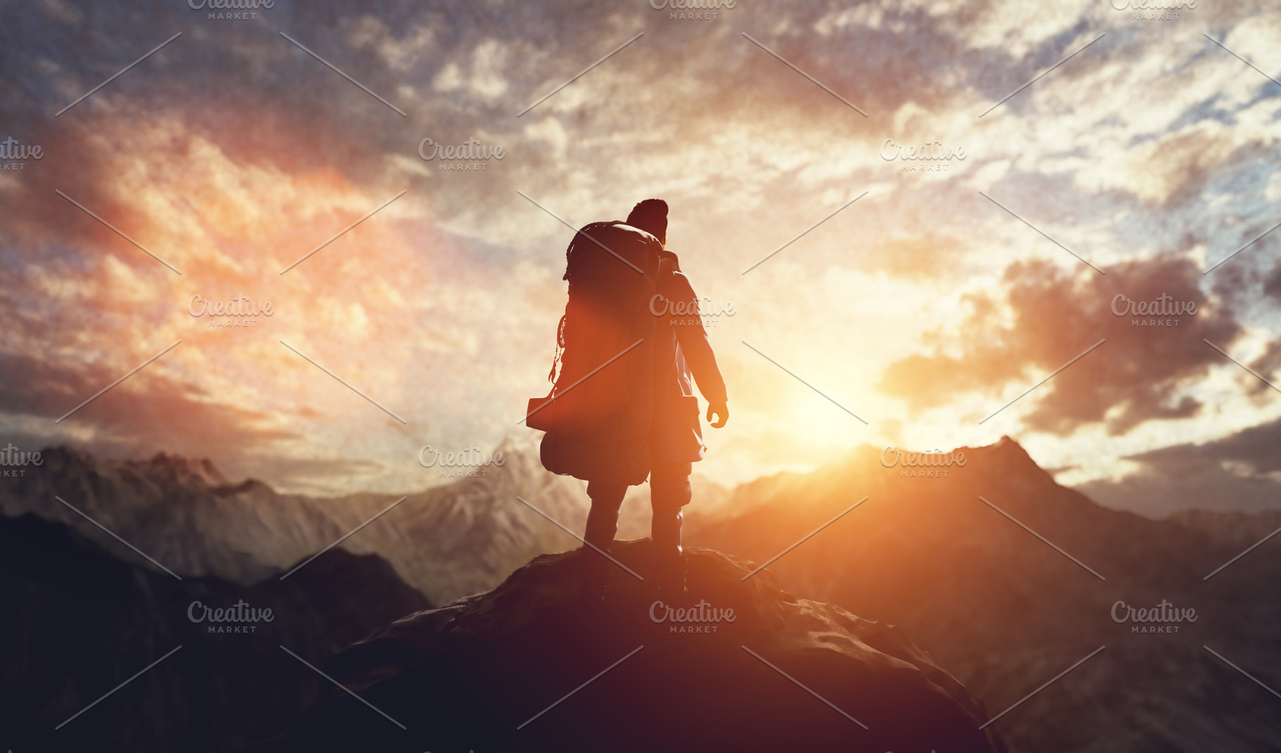 Man on the peak of mountain., a Person Photo by Photocreo Michal Bednarek