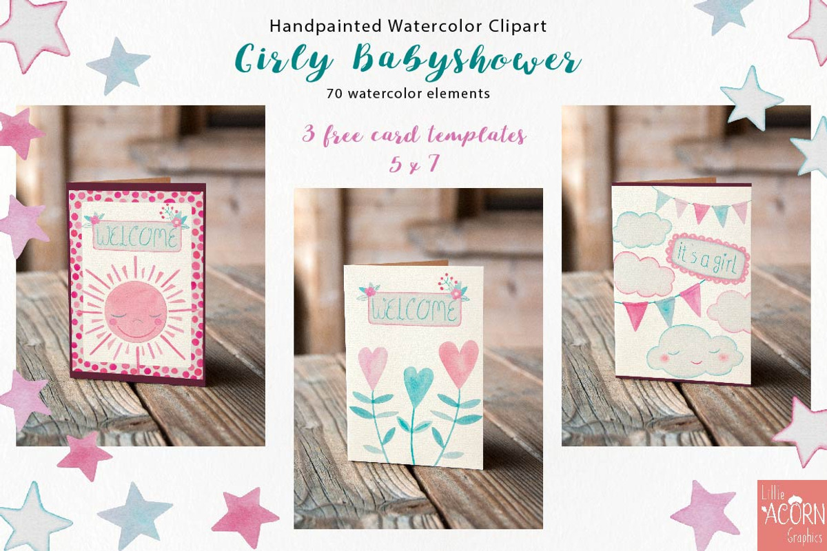 Girly Babyshower graphics pack, an Illustration by LittleAcornGraphics (Photo 9 of 13)