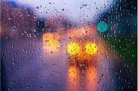 Water Drops Of Rain On Blue Glass, an Abstract Photo by Our Amazing World
