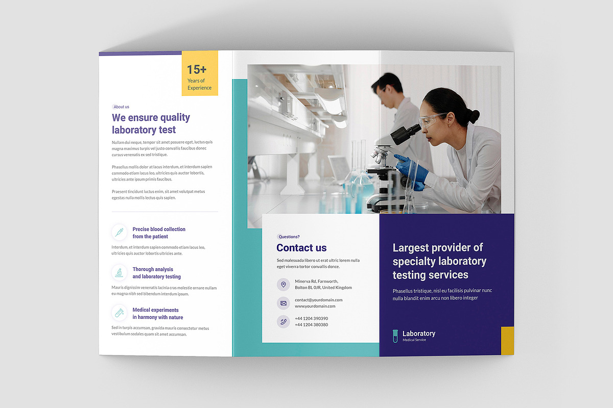 Laboratory Brochure Trifold Template, a Brochure Template by artbart (Photo 3 of 9)