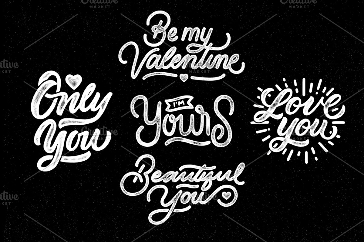 Lettering Love Quotes Bundle 30% OFF, a Texture Illustration by Davihero (Photo 14 of 14)