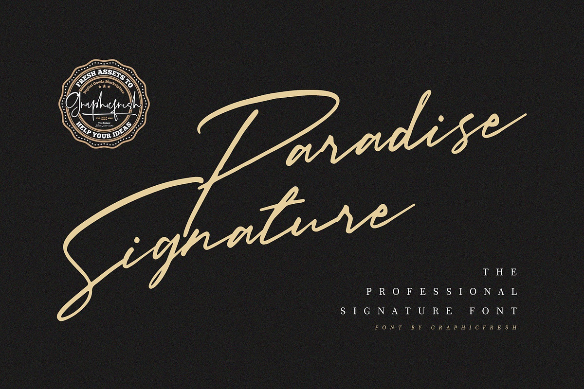 Paradise Signature Font, a Script Font by Graphicfresh (Photo 8 of 8)