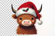 Christmas Highland Cow Clipart, an Animal Illustration by Nicolle's Colorful Art (Thumbnail 9 of 10)