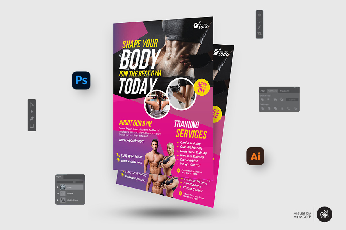 Fitness Flyer Template, a Flyer Template by Aam360 (Photo 2 of 2)